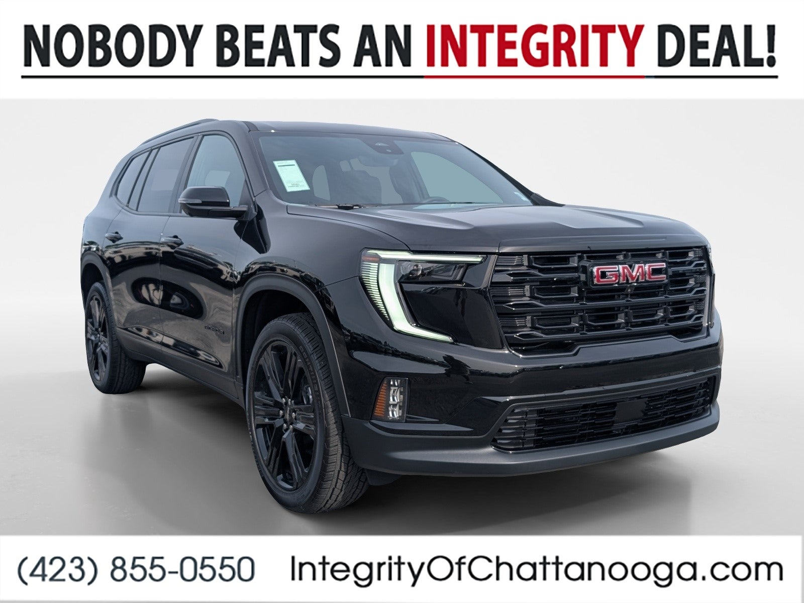 2026 GMC Acadia Elevation in Ebony Twilight Metallic — front three-quarter view