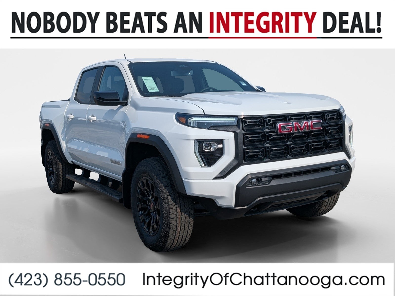 2026 GMC Canyon Elevation in Summit White — front three-quarter view