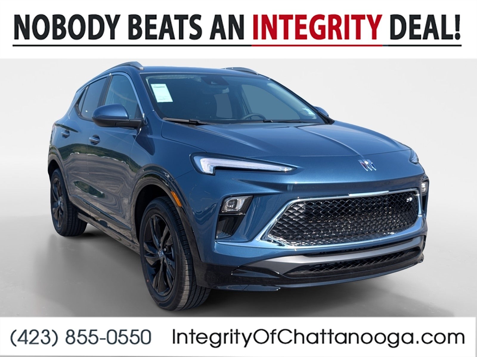 2026 Buick Encore GX Sport Touring in Ocean Blue Metallic — front three-quarter view